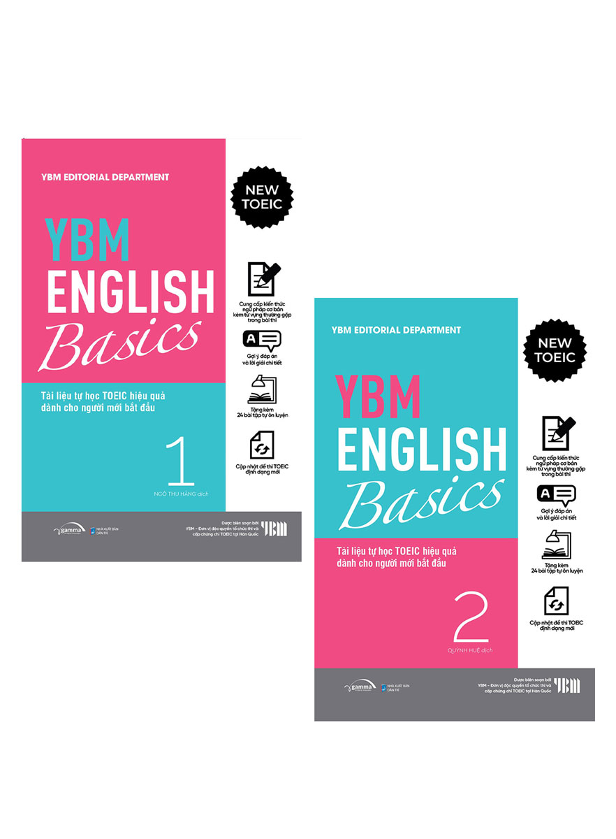 Combo YBM English Basics - Tài Liệu Tự Học Toeic Hiệu Quả Dành Cho Người Mới Bắt Đầu (Bộ 2 Quyển)