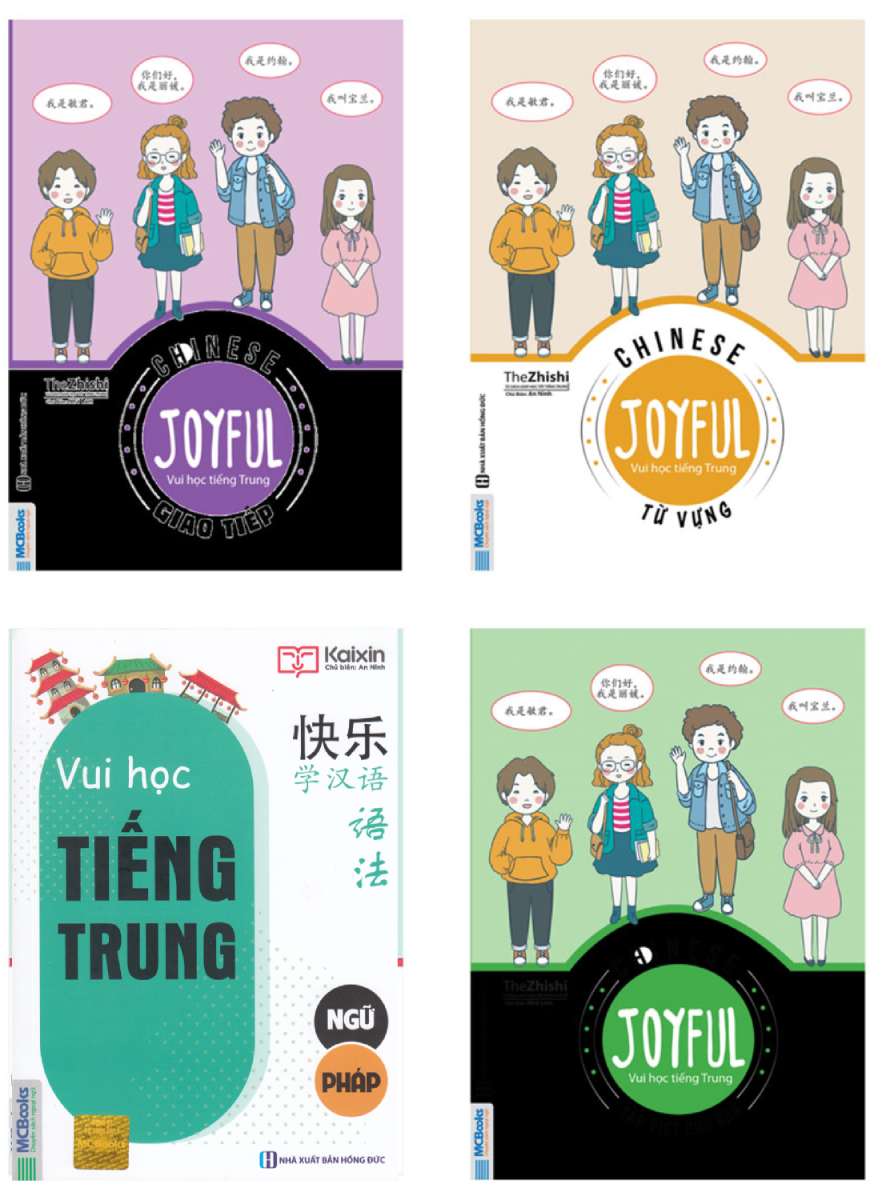 Combo Trọn Bộ 4 Cuốn Joyful Chinese - Vui Học Tiếng Trung: Giao Tiếp + Từ Vựng + Ngữ Pháp + Tập Viết