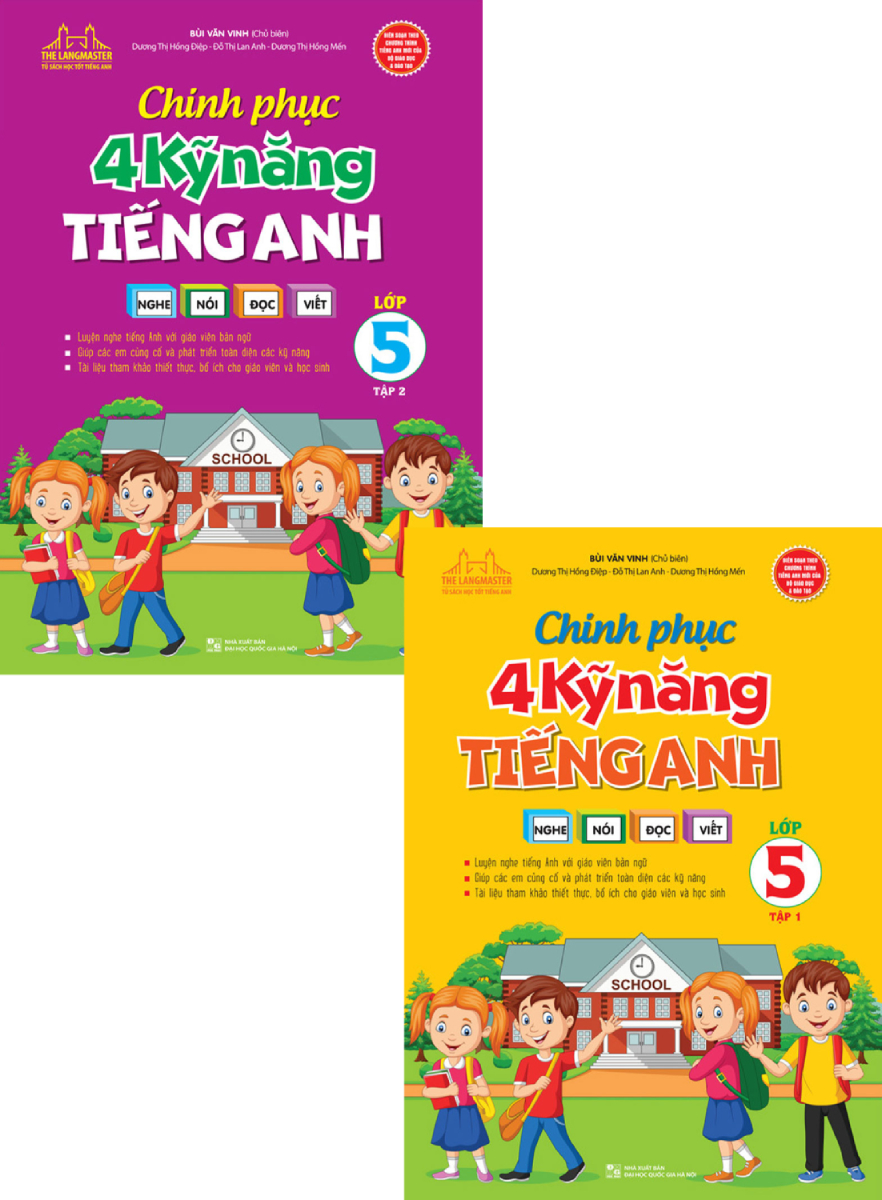 Combo Chinh Phục 4 Kỹ Năng Tiếng Anh Nghe - Nói - Đọc - Viết Lớp 5 (Bộ 2 Cuốn)