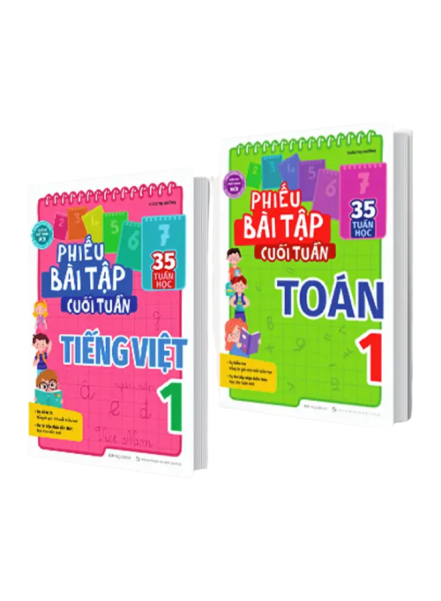 Combo Phiếu Bài Tập Cuối Tuần Toán + Tiếng Việt 1 (Biên Soạn Theo Chương Trình GDPT Mới)