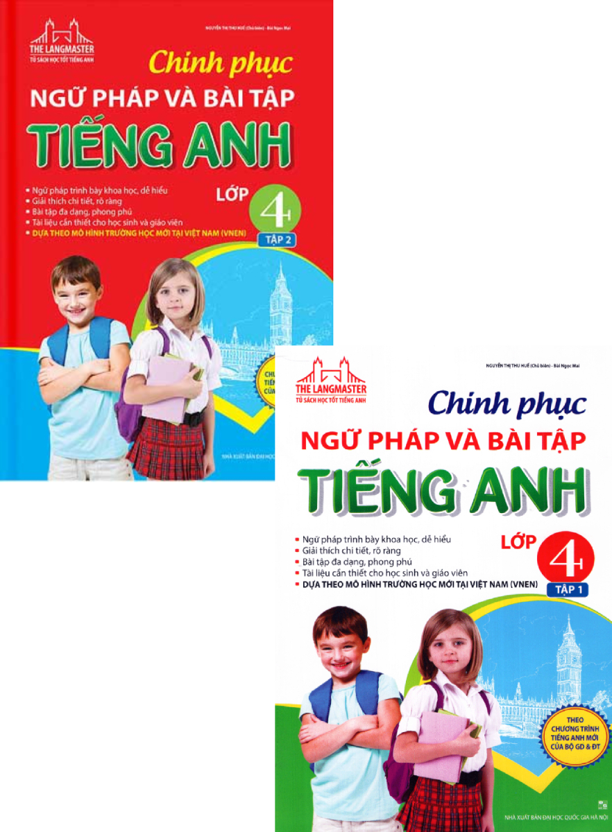 Combo The Langmaster - Chinh Phục Ngữ Pháp Và Bài Tập Tiếng Anh Lớp 4 (Bộ 2 Cuốn)