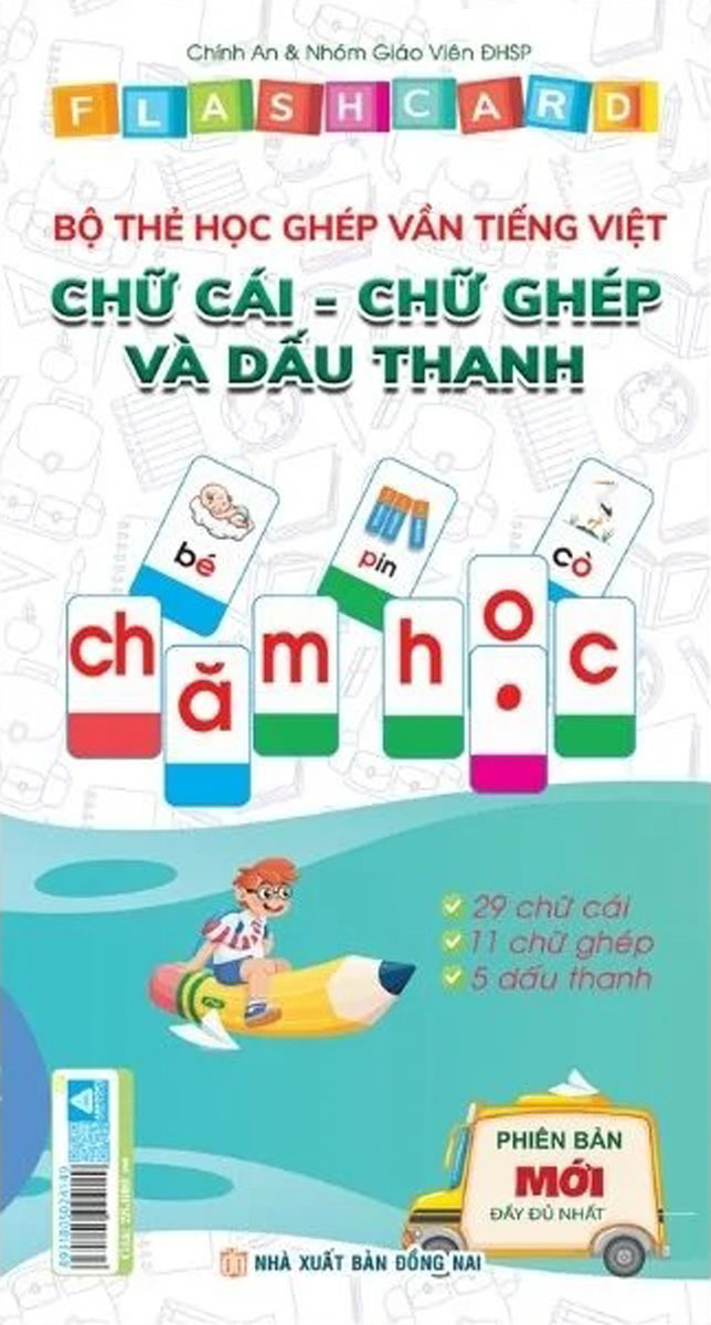 Flashcard - Bộ Thẻ Học Ghép Vần Tiếng Việt - Chữ Cái Chữ Ghép Và Dấu Thanh